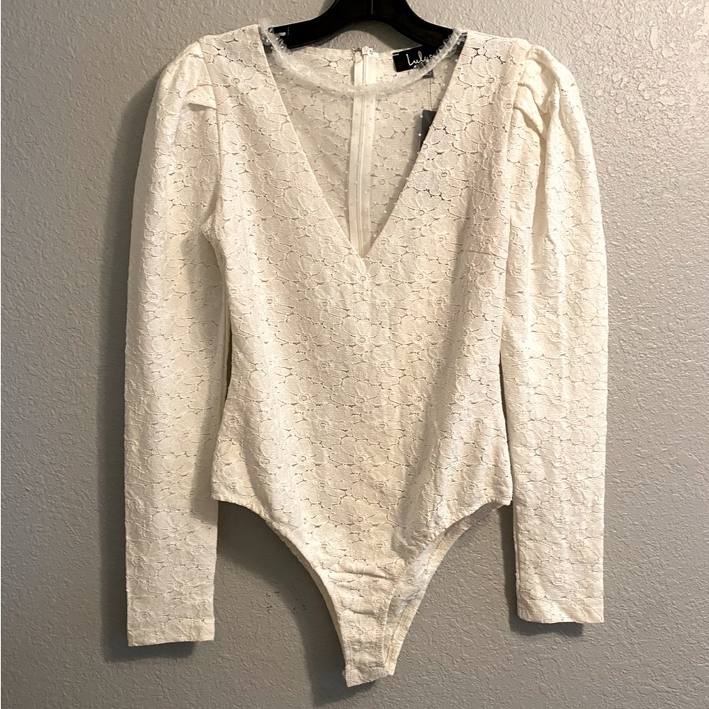 Lulus floral sheer lace bodysuit